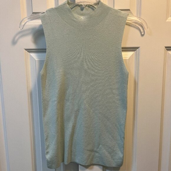 Ann Taylor Light Blue Sleeveless Mock Neck Sweater Top Size Small - Picture 1 of 3
